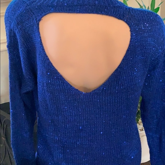 NWOT Forever 21 open back sequin sweater - Picture 7 of 8